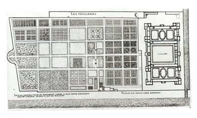 Plan of the Palace and Garden of the Tuileries in Paris in the 16th Century, published by A. Levy, 19th Century by J. Androuet Ducerceau